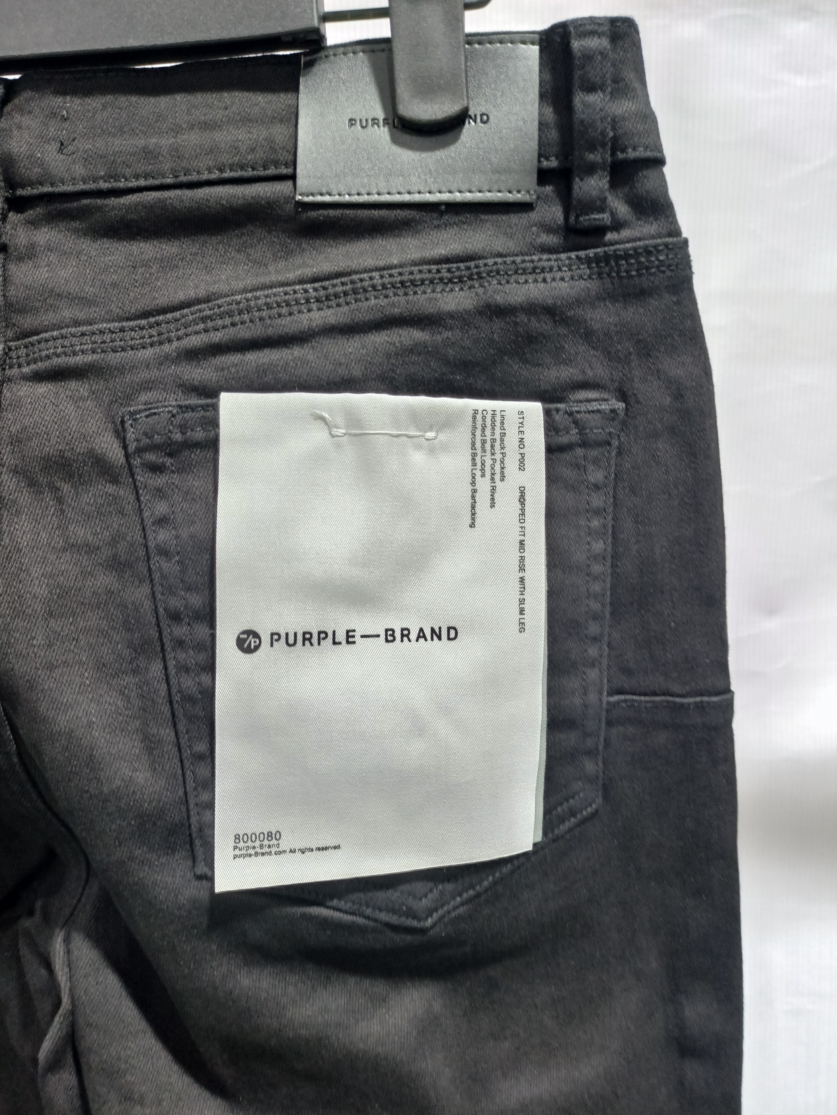 Purple Jeans A Black High-Waisted Pleated Basic Jeans