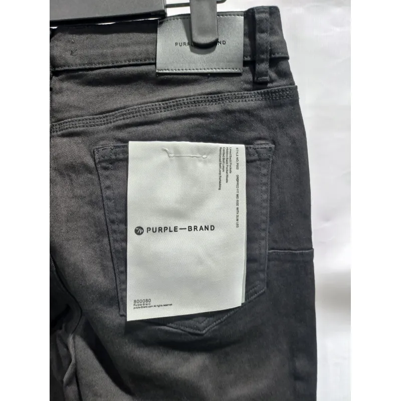 Purple Jeans A Black High-Waisted Pleated Basic Jeans