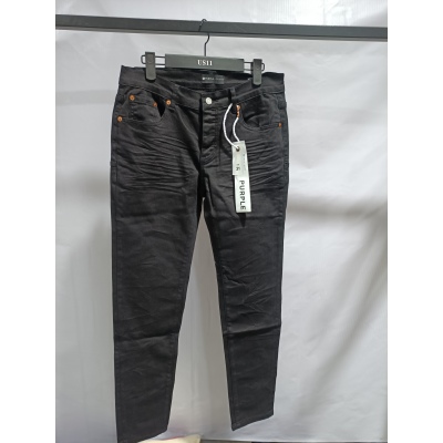 Purple Jeans A Black High-Waisted Pleated Basic Jeans 02