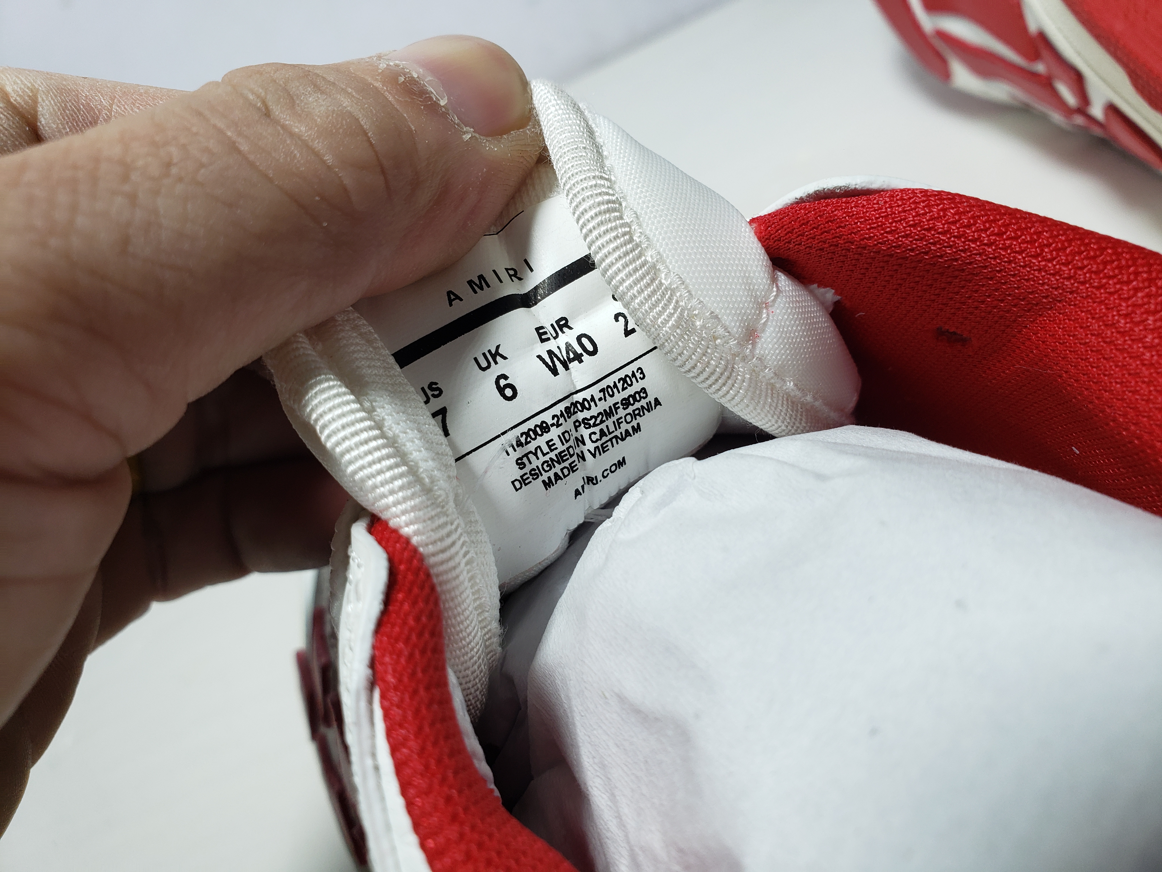 Replica AMIRI Skel Top Low Whtie Red 