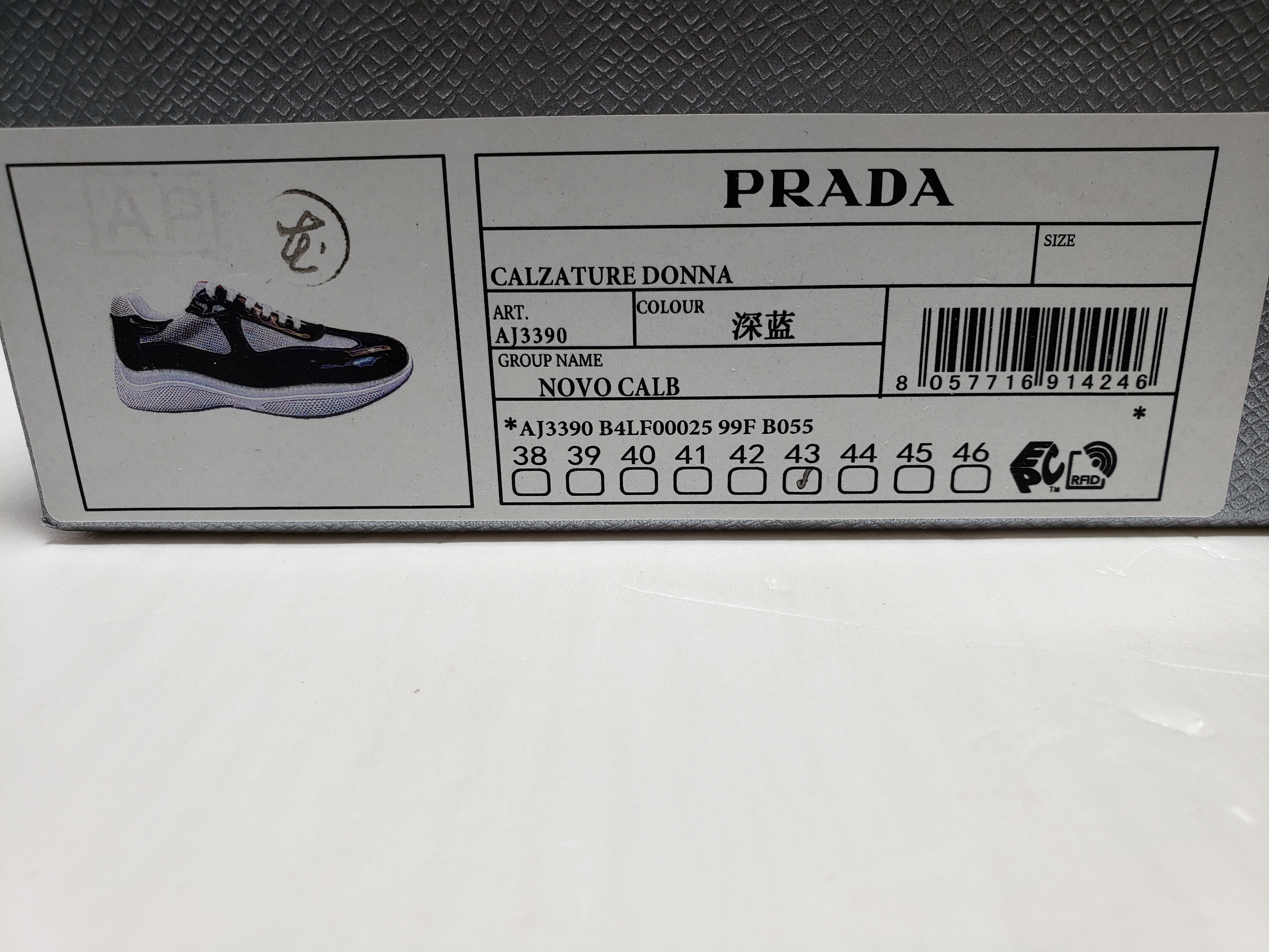 Replica Prada America's Cup low-top Sneakers Navy Blue