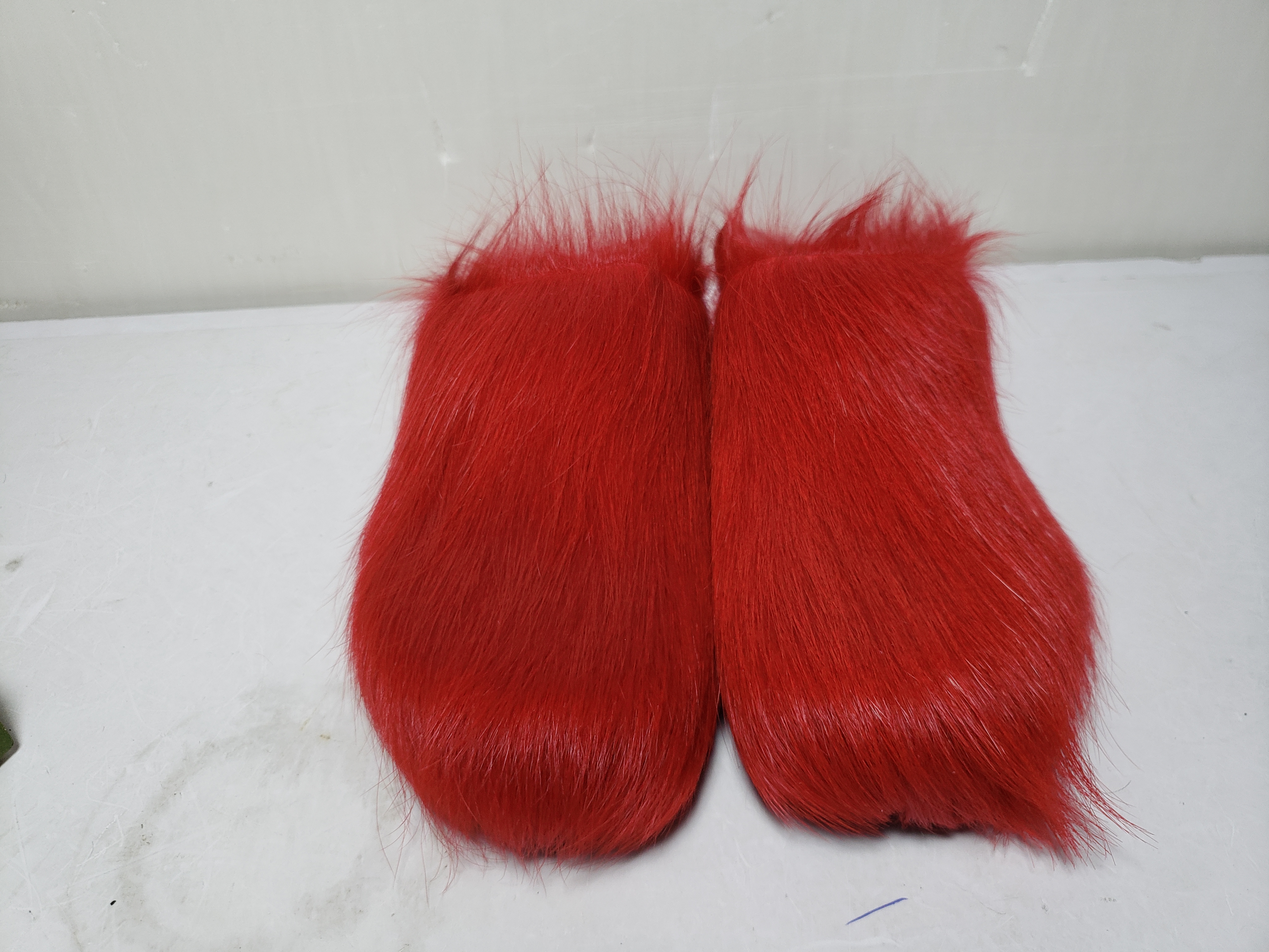 Replica Red long-hair calfskin Fussbett sabot Marni Slides