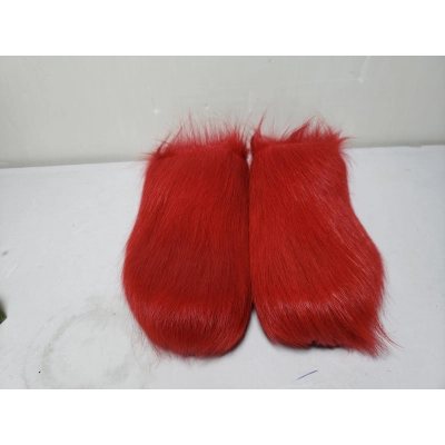 Replica Red long-hair calfskin Fussbett sabot Marni Slides 02