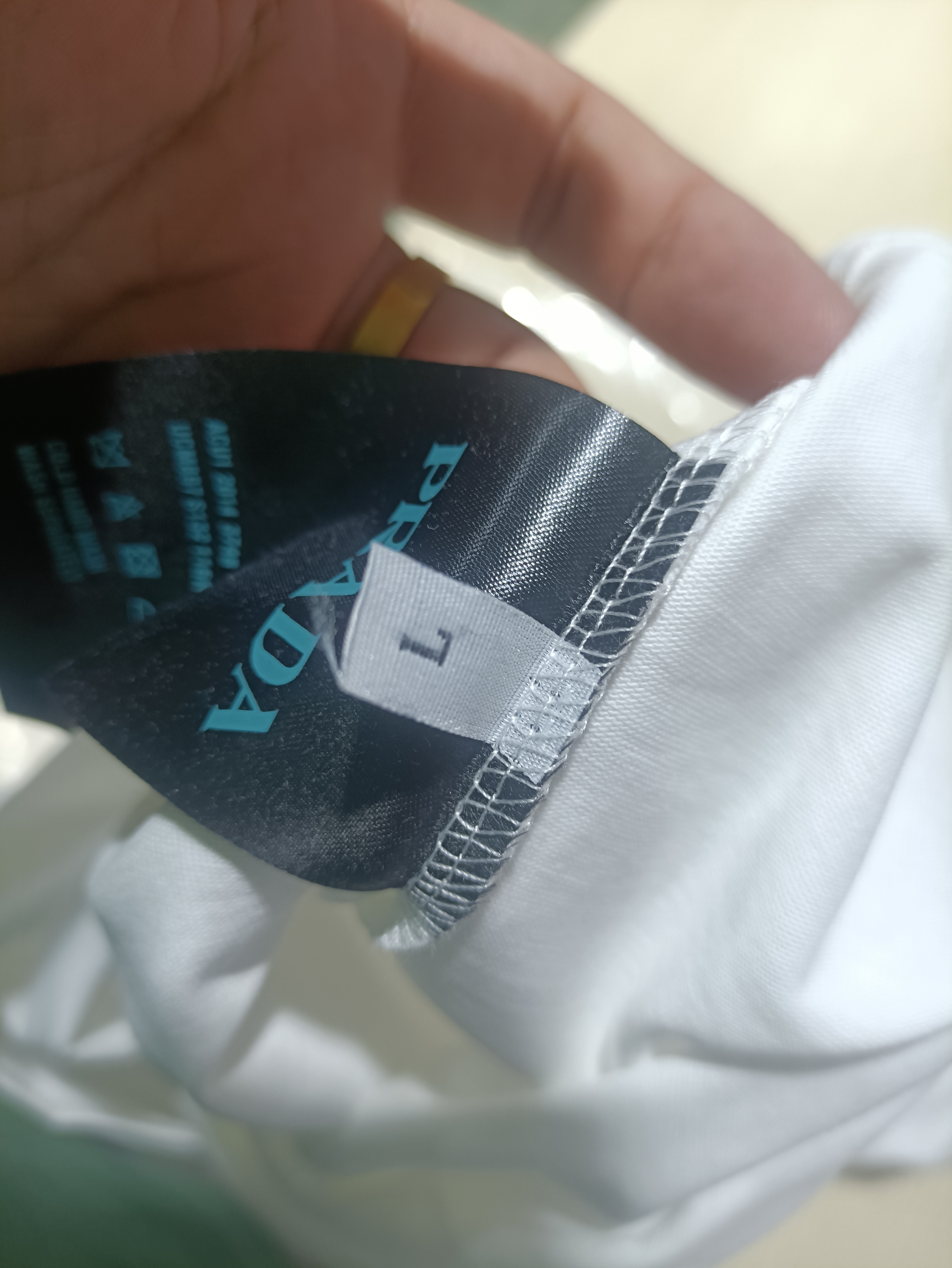 Prada three-dimensional laminated letter short sleeve white T-Shirts