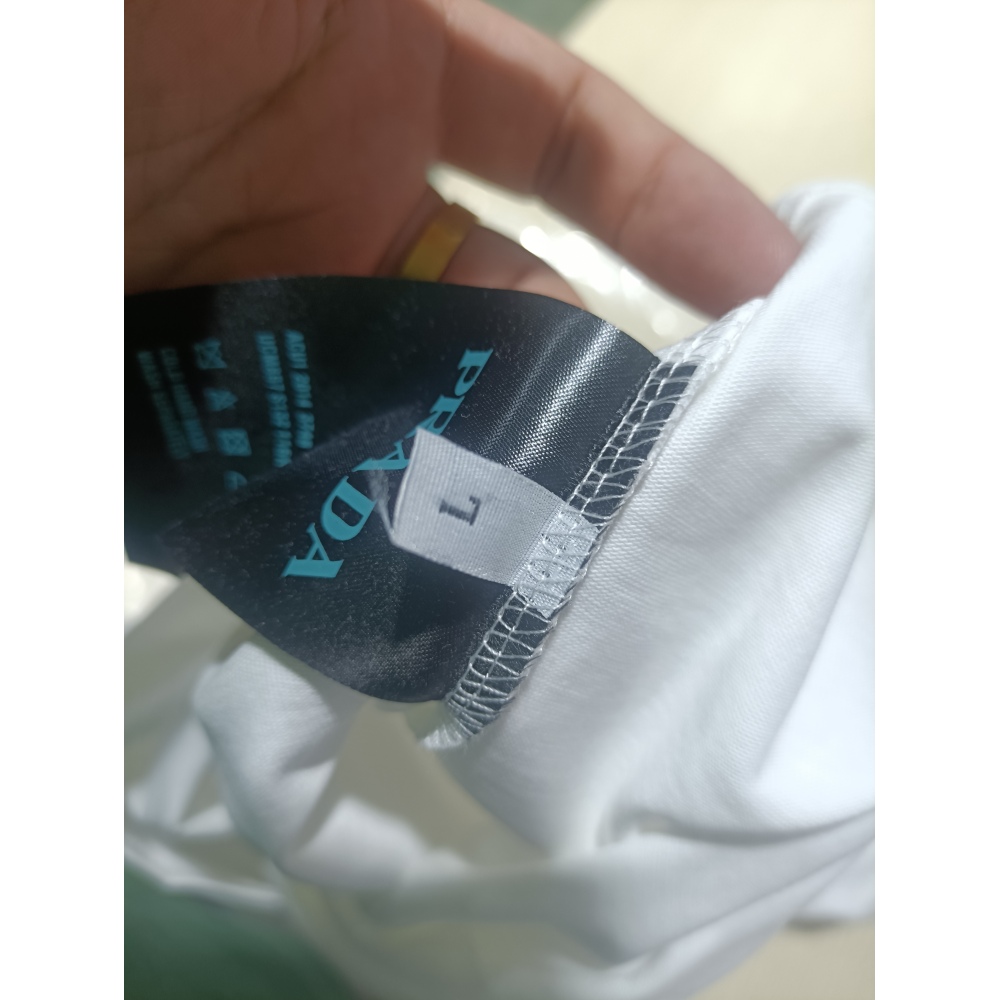 Prada three-dimensional laminated letter short sleeve white T-Shirts