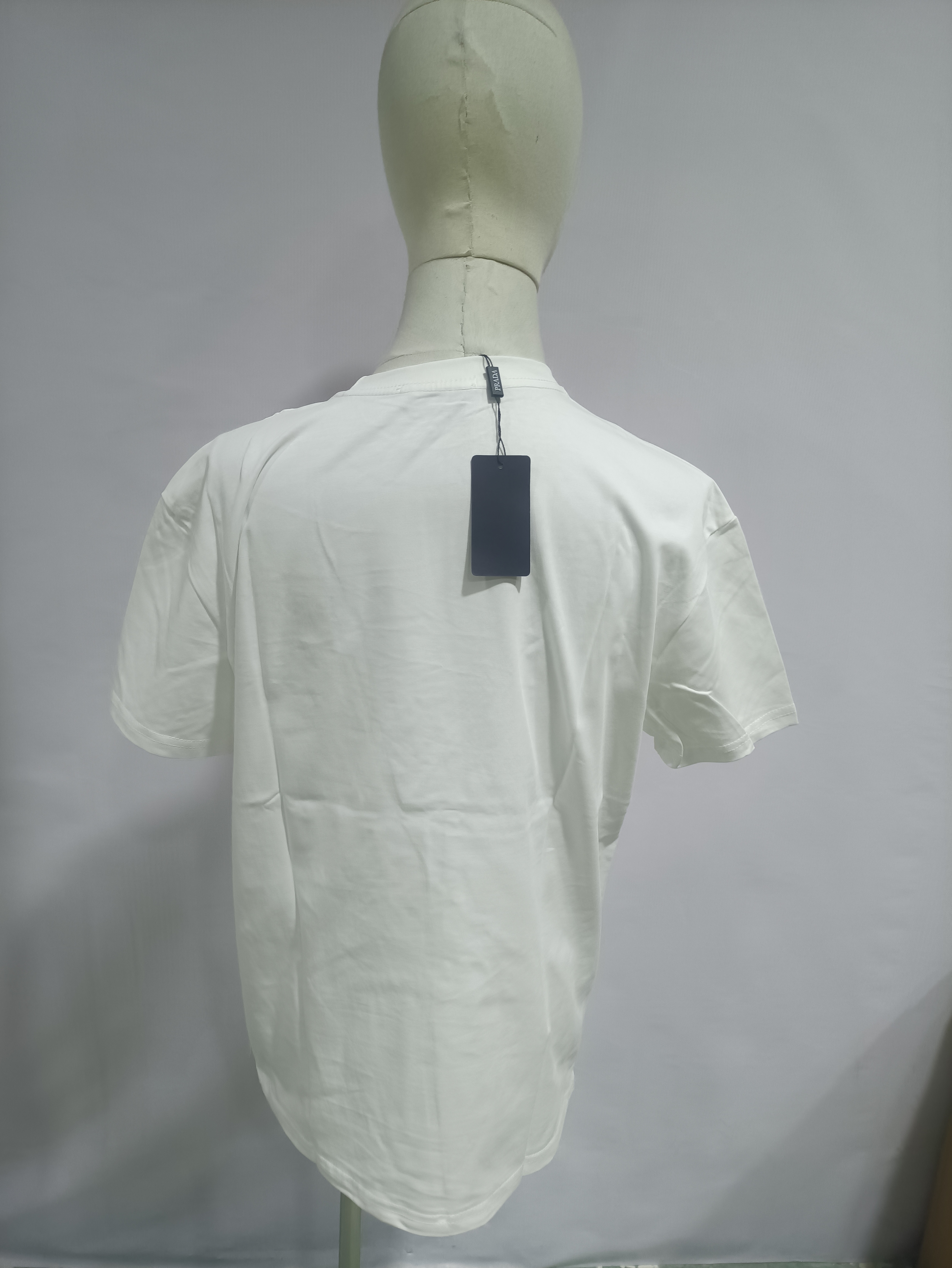 Prada three-dimensional laminated letter short sleeve white T-Shirts