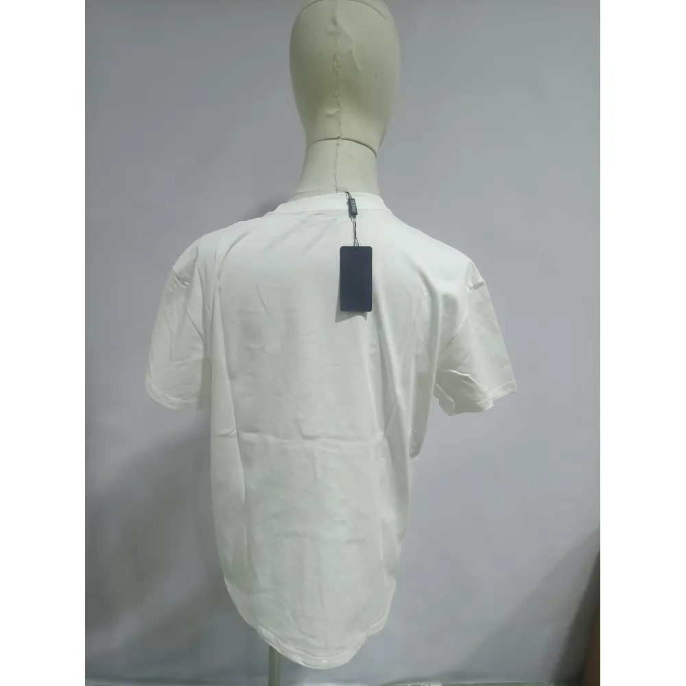 Prada three-dimensional laminated letter short sleeve white T-Shirts