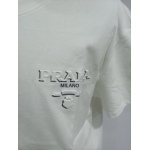 Prada three-dimensional laminated letter short sleeve white T-Shirts