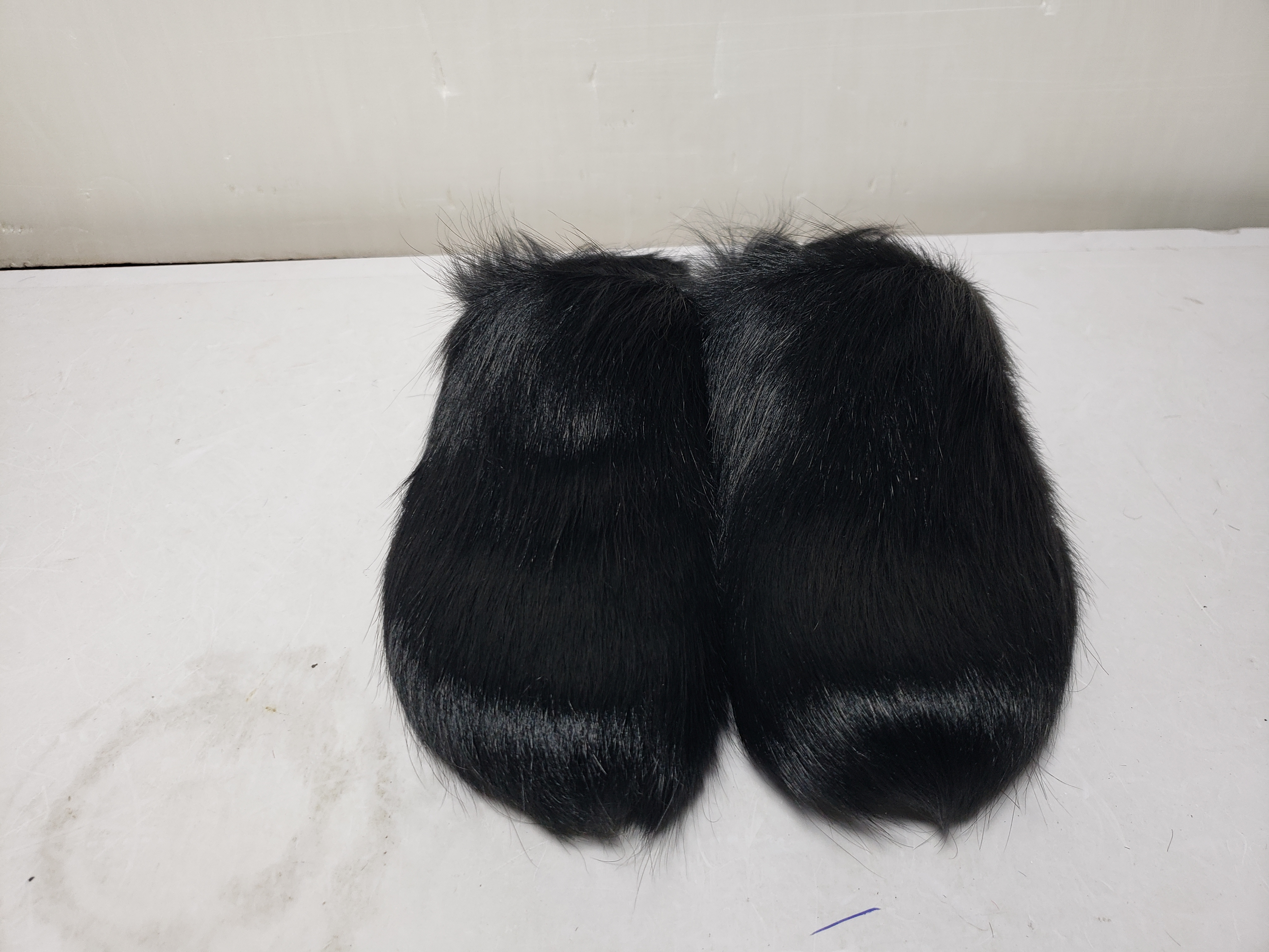 Replica Black long hair calfskin Fussbett sabot Marni Slides