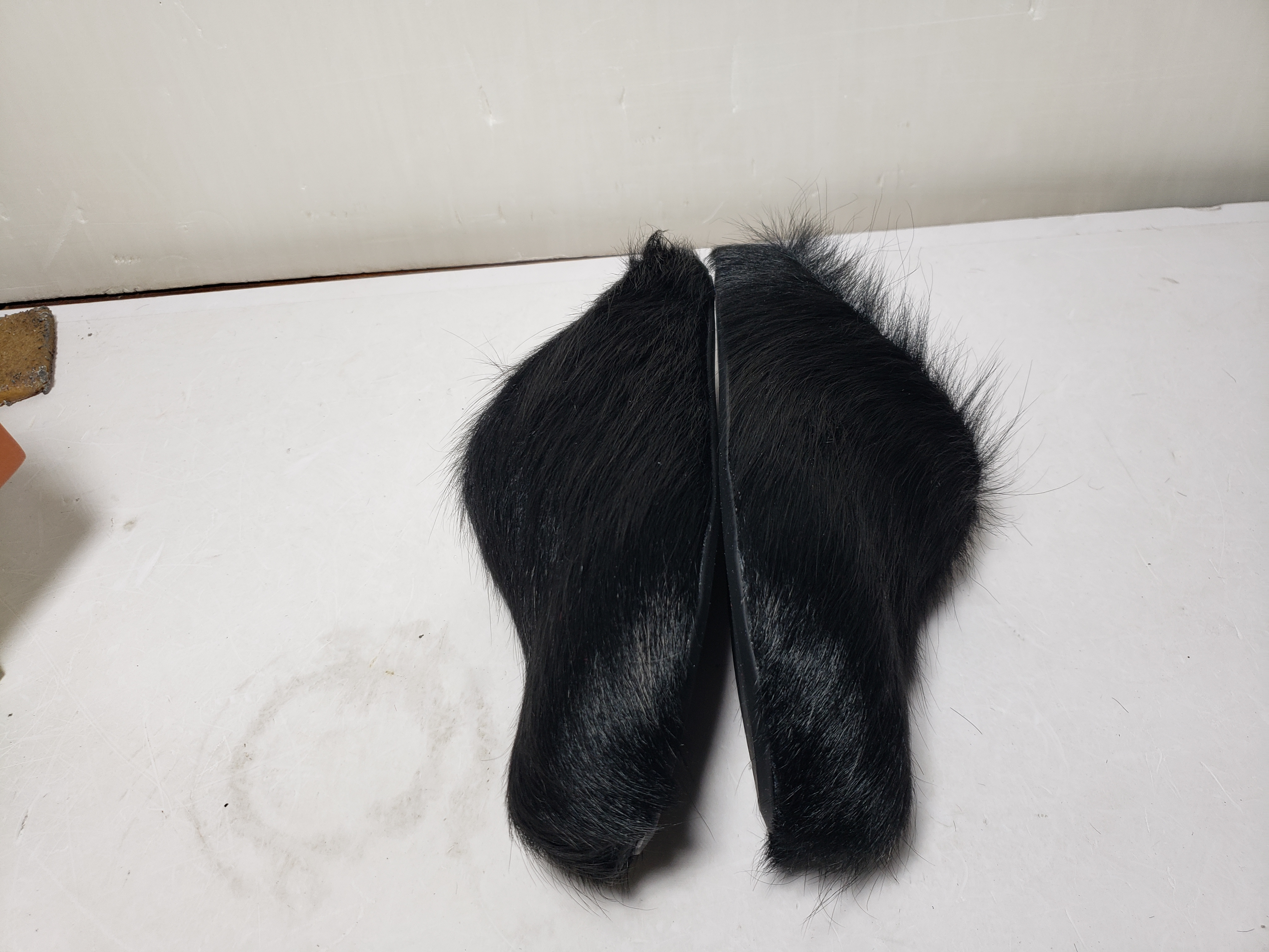 Replica Black long hair calfskin Fussbett sabot Marni Slides