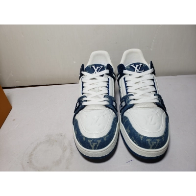 Replica Louis Vuitton Trainer Blue Cloth Surface,GO0232 02