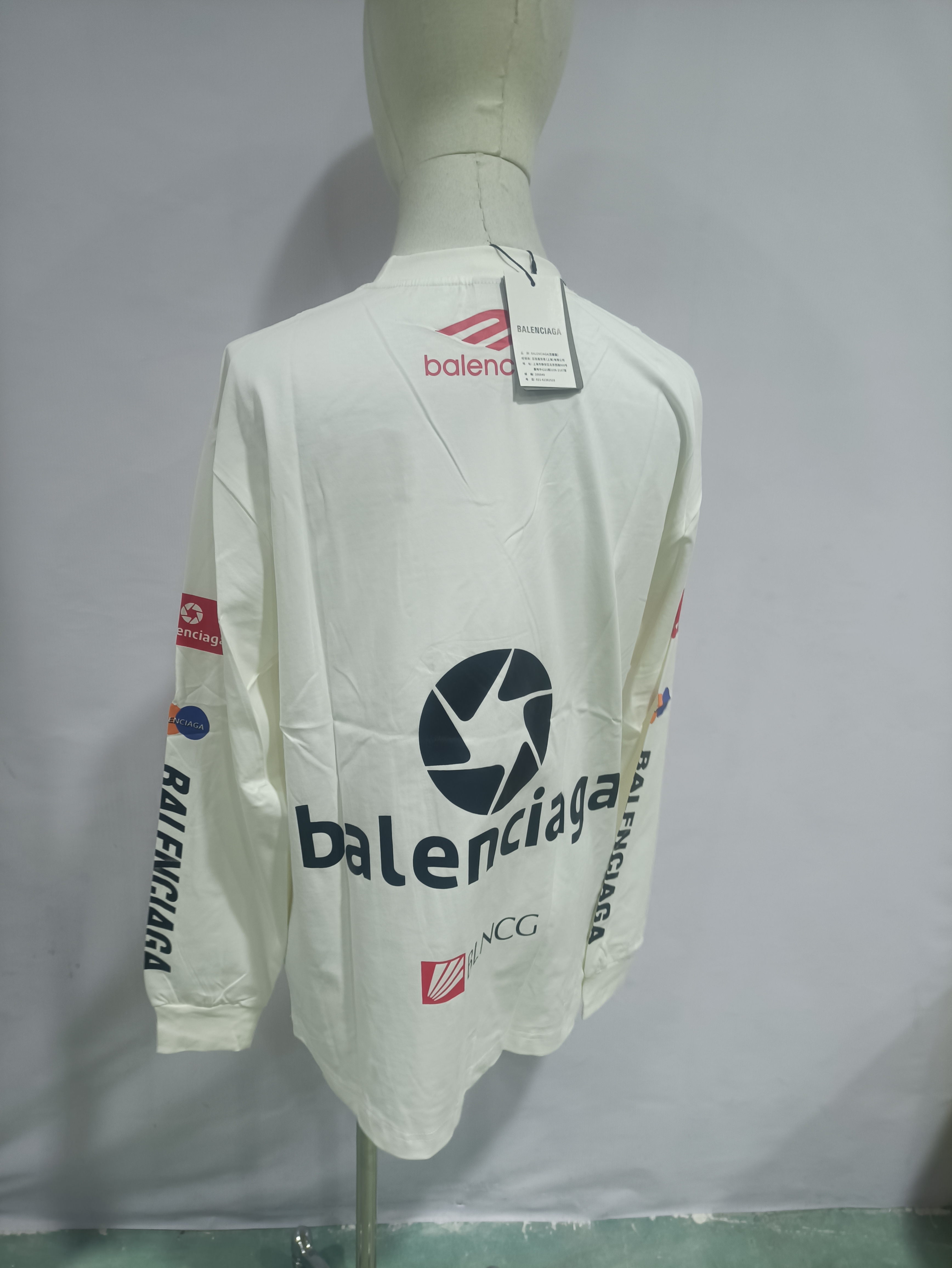 Balenciaga 23ss multi-element print full-mark long-sleeved T-shirt 2