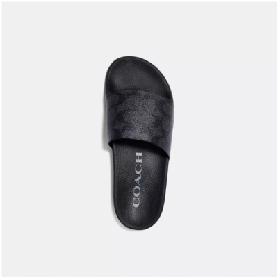 COACH  Signature Coated Canvas Pool Slide 02