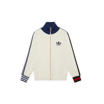 Gucci x adidas Viscose Zip-Up Jacket White 01