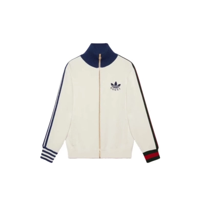Gucci x adidas Viscose Zip-Up Jacket White 01