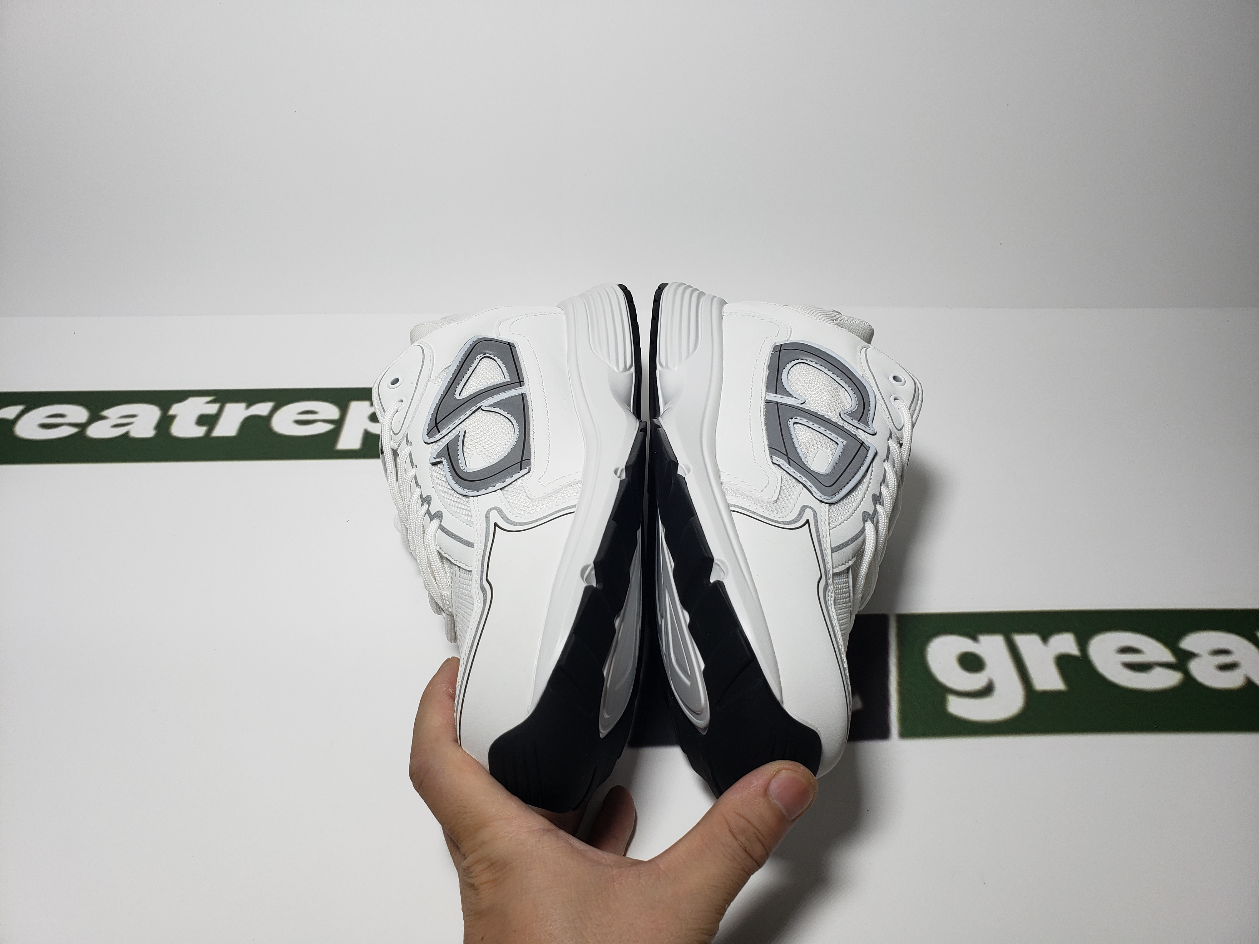 Replica Dior Light Grey B30 Sneakers White ,3SN279ZND-H000