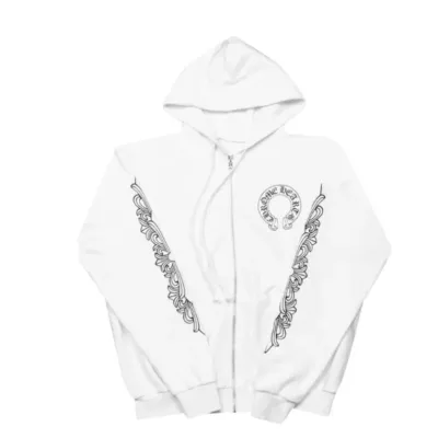 Chrome Hearts hoodies Floral Cross hoodie White 01