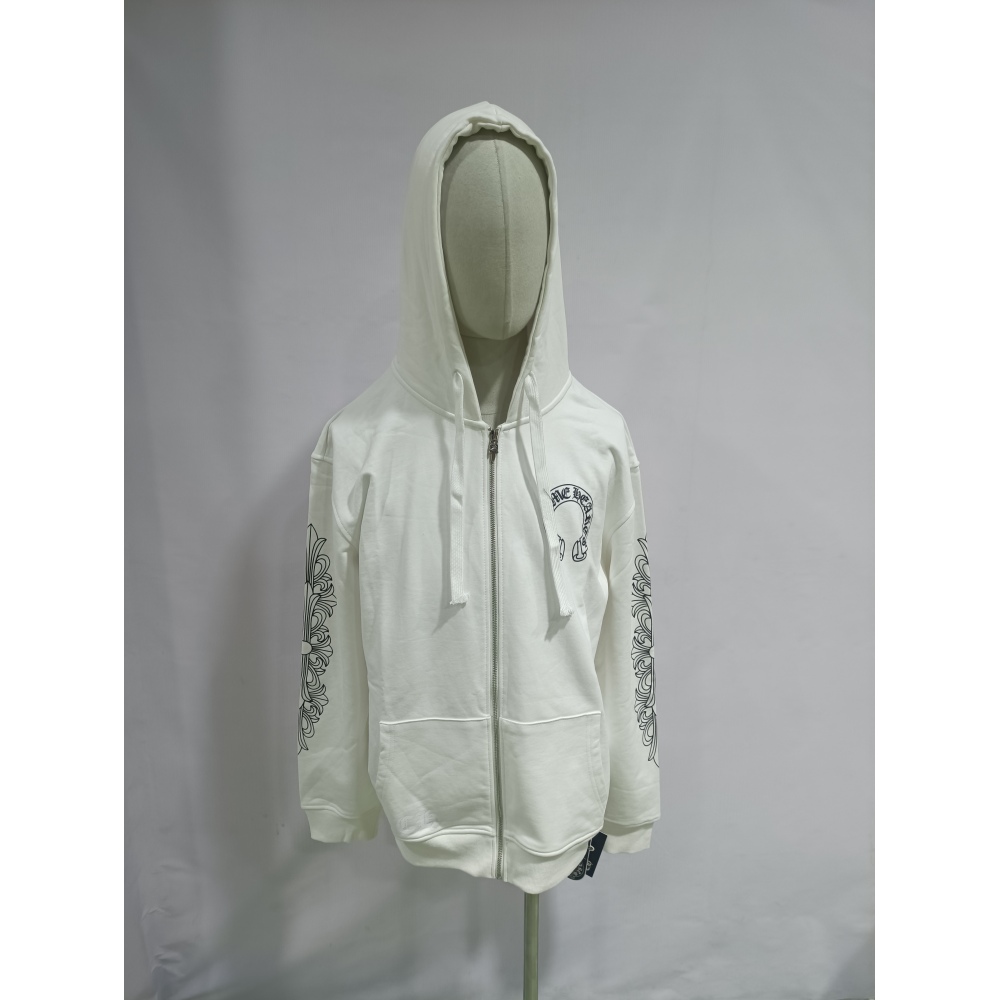 Chrome Hearts hoodies Floral Cross hoodie White