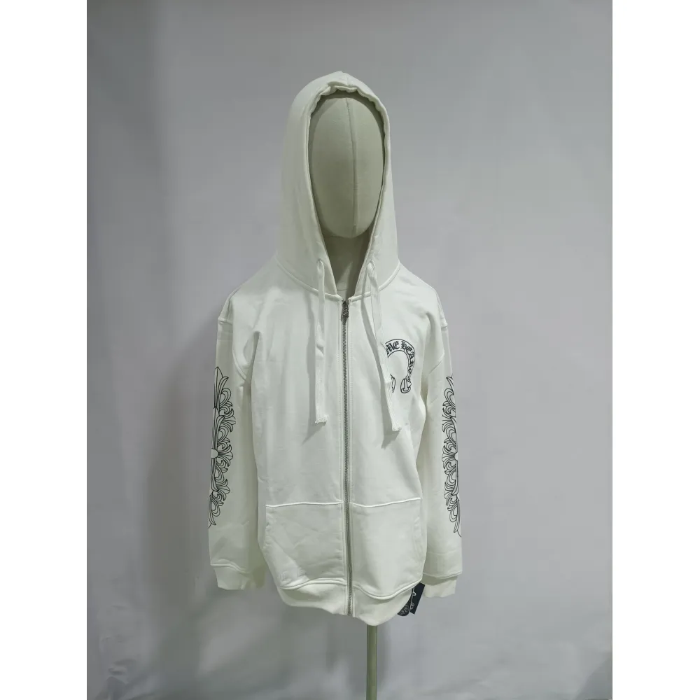 Chrome Hearts hoodies Floral Cross hoodie White