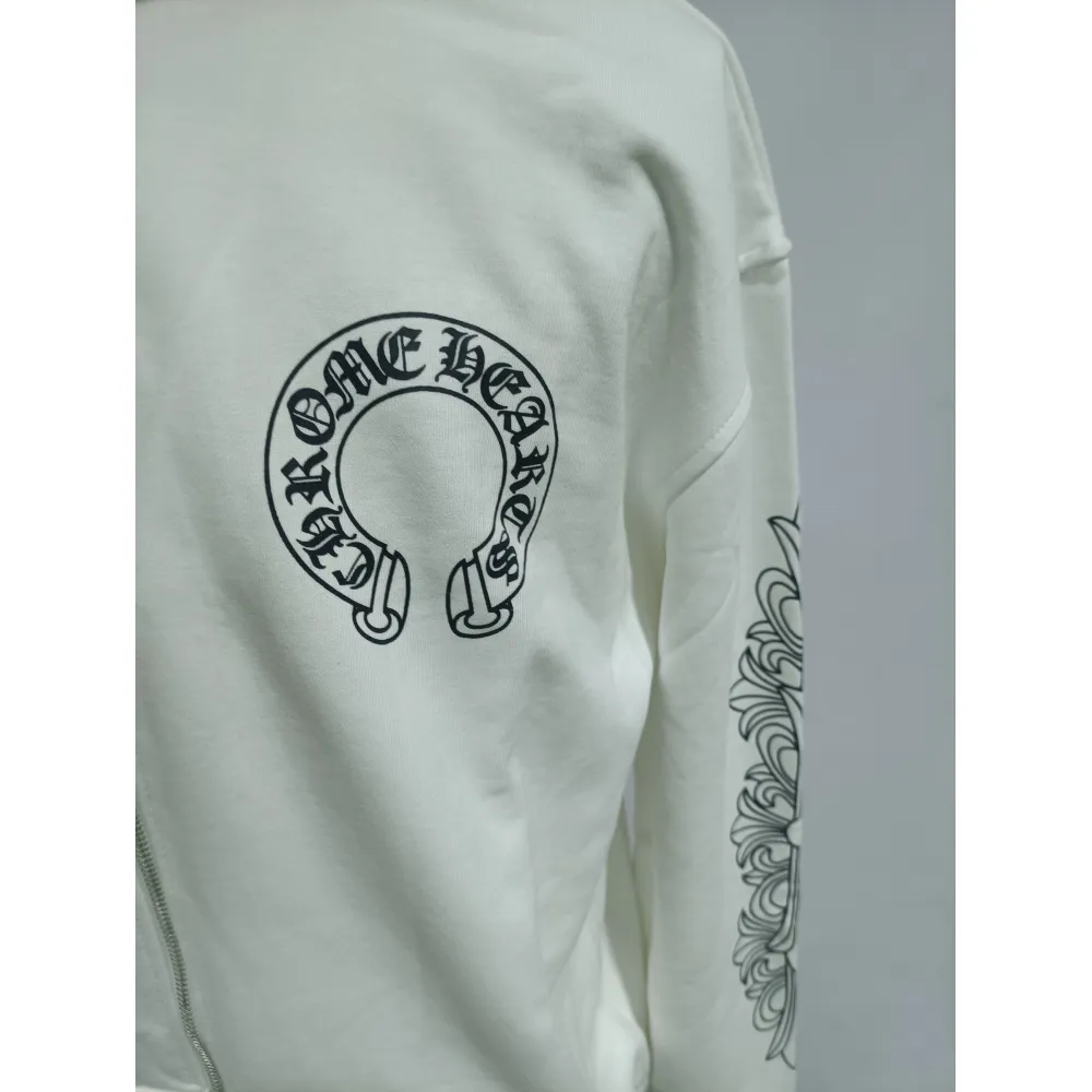 Chrome Hearts hoodies Floral Cross hoodie White
