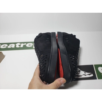 Christian Louboutin Louis Junior Spikes Veau Velours Sneaker Black, 1130575CM53 02