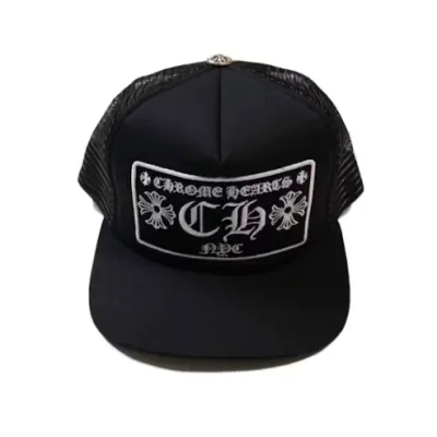 Chrome Hearts CH New York City Trucker Hat Black/Black 01