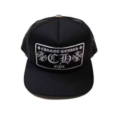 Chrome Hearts CH New York City Trucker Hat Black/Black 01