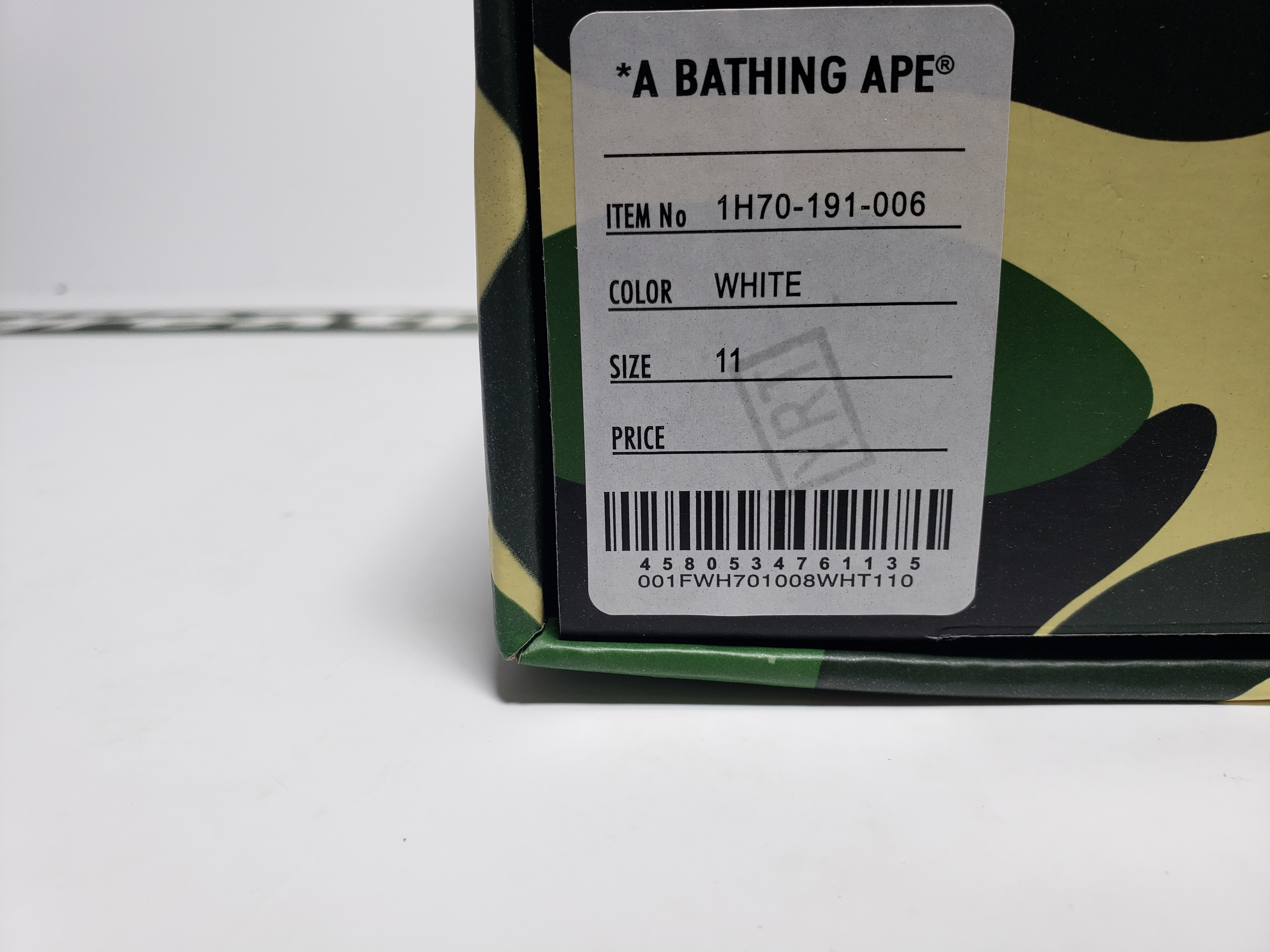 G5 A Bathing Ape Bape Sta Low White, 1H70-191-006