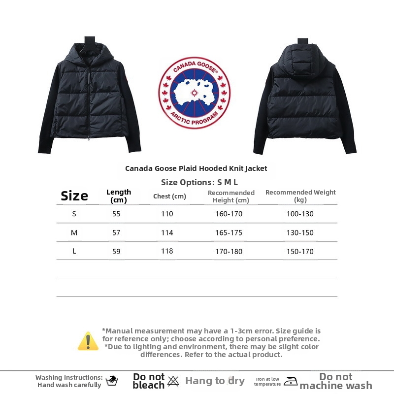 Canada Goose Plaid Hooded Knit Jacket