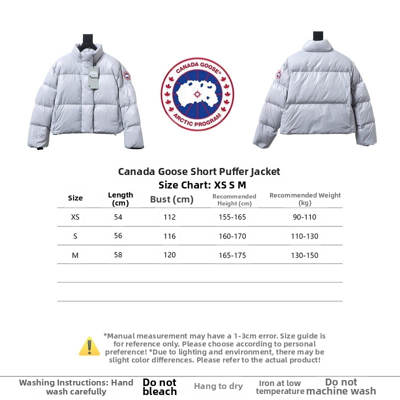 Canada Goose Short Large Plaid Puff Down Jacket