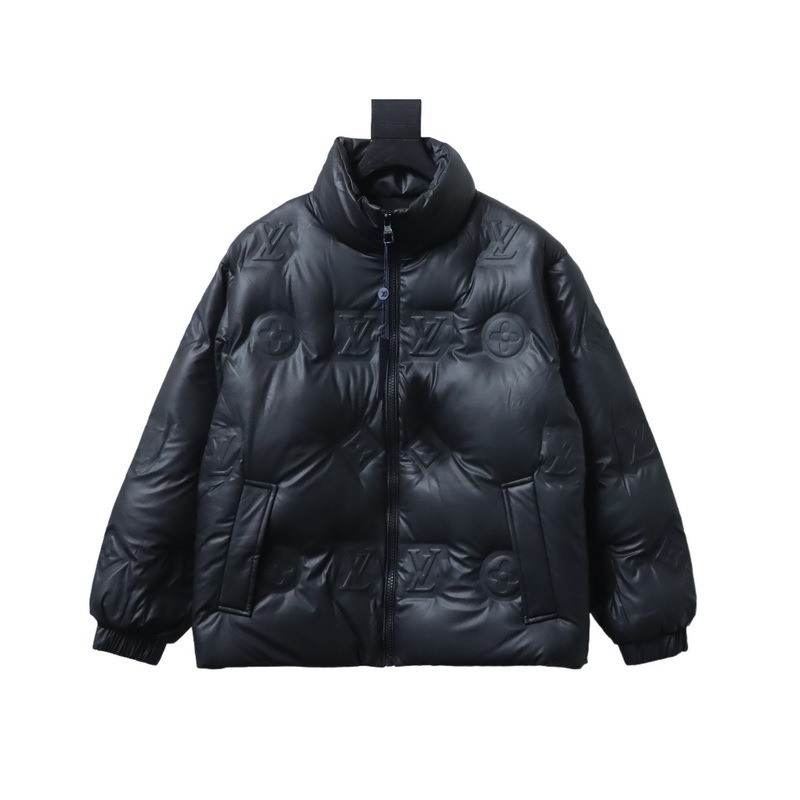 Louis Vuitton Embossed Zipper Down Jacket Black/ Withe