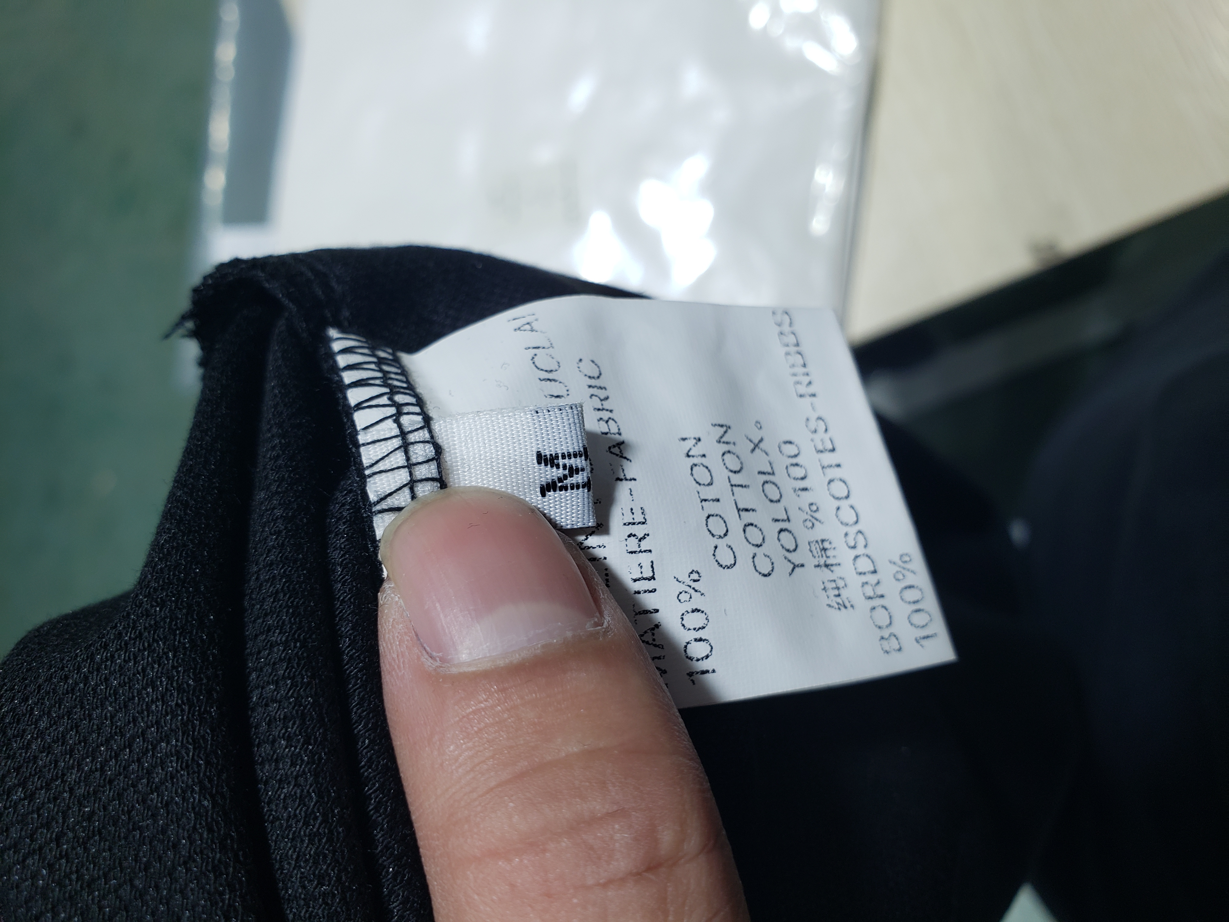 Prada classic triangle cotton polo black