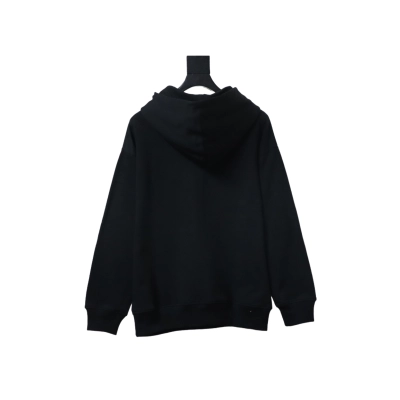 Louis Vuitton 25Fw Embossed Letter Hoodie Black 02