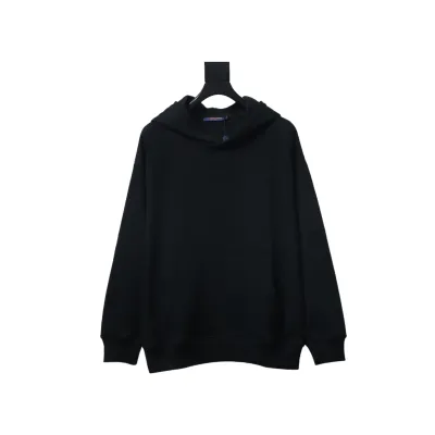 Louis Vuitton 25Fw Embossed Letter Hoodie Black 01