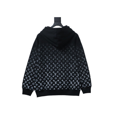 Louis Vuitton monogram gradient logo print hoodie Black 02