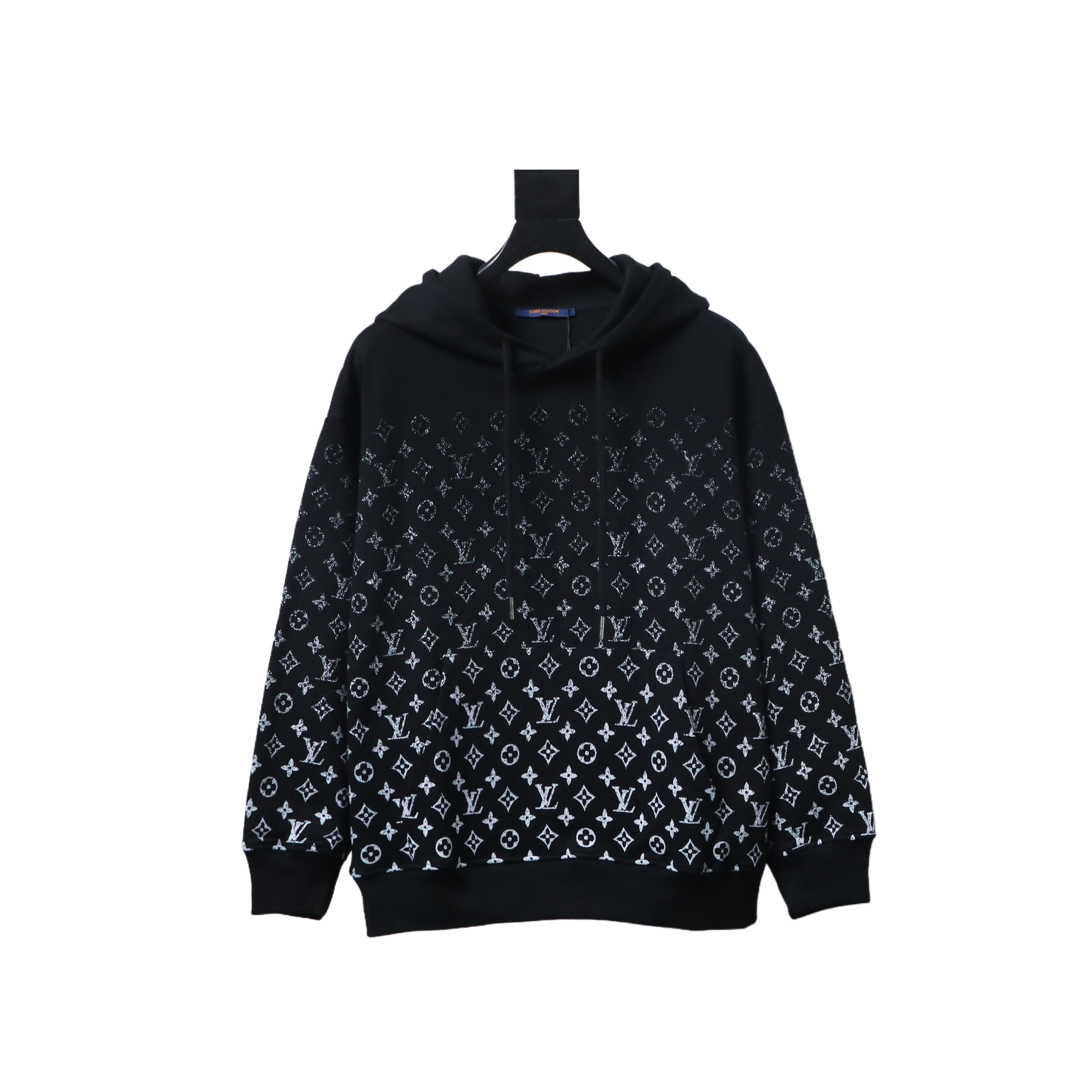 Louis Vuitton monogram gradient logo print hoodie Black