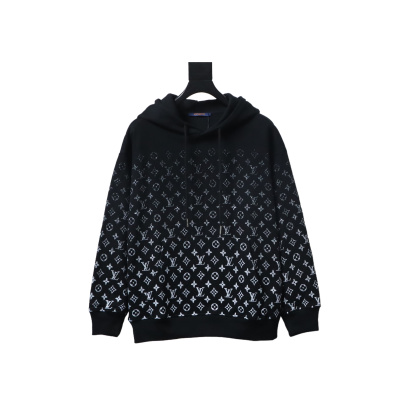 Louis Vuitton monogram gradient logo print hoodie Black 01