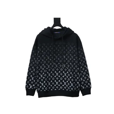 Louis Vuitton monogram gradient logo print hoodie Black 01