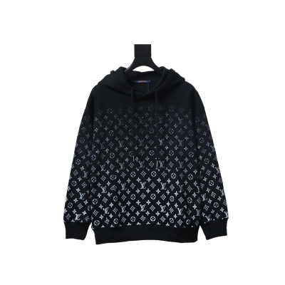 Louis Vuitton monogram gradient logo print hoodie Black 01