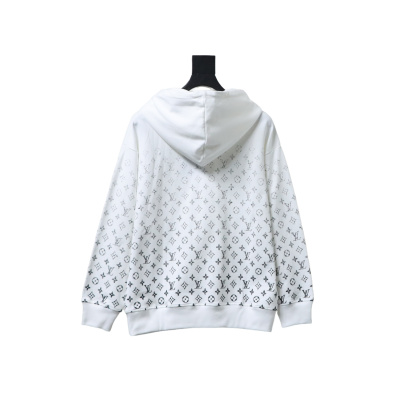 Louis Vuitton monogram gradient logo print hoodie White 02
