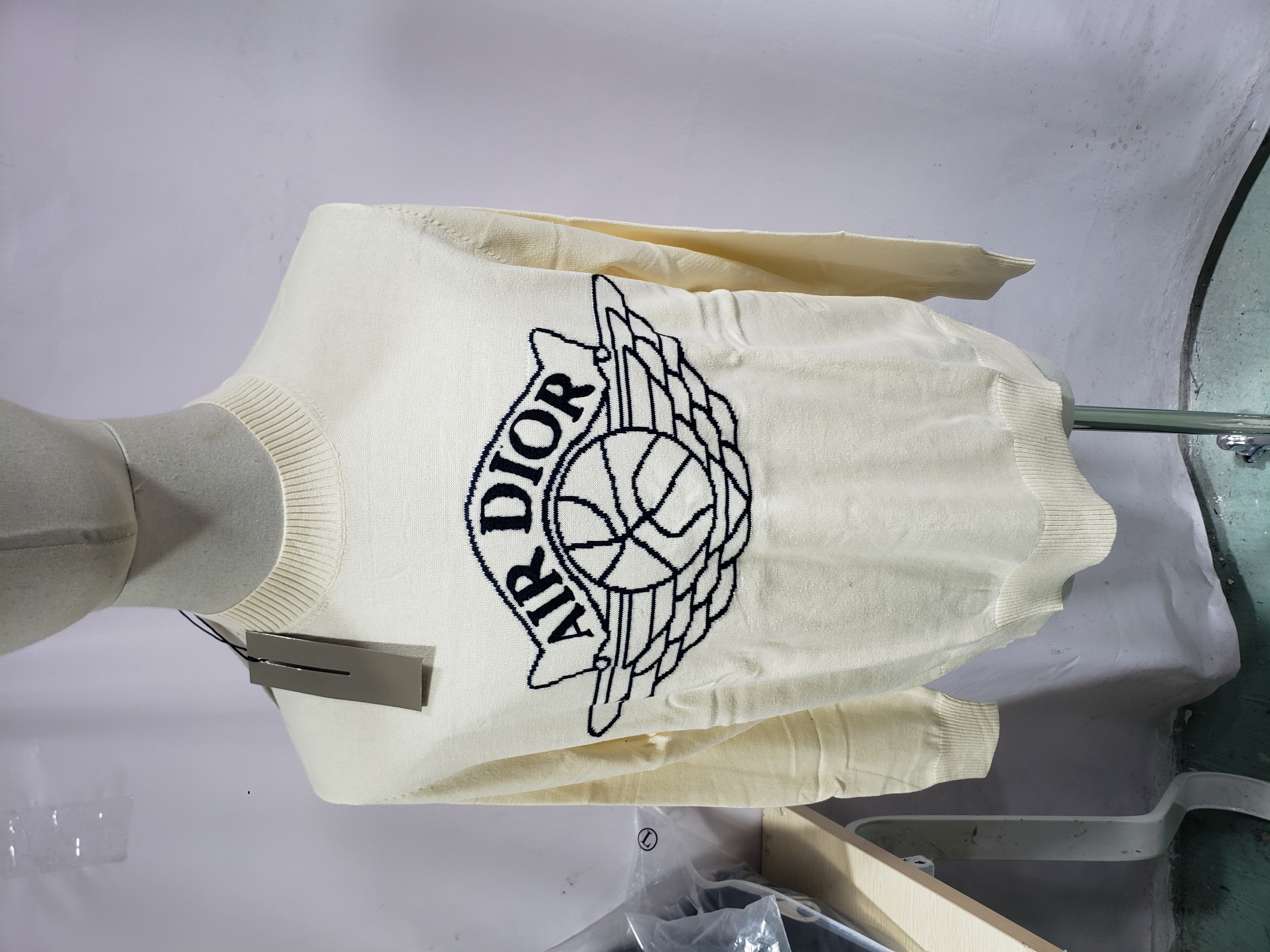 Jordan Dior joint logo jacquard sweater 1