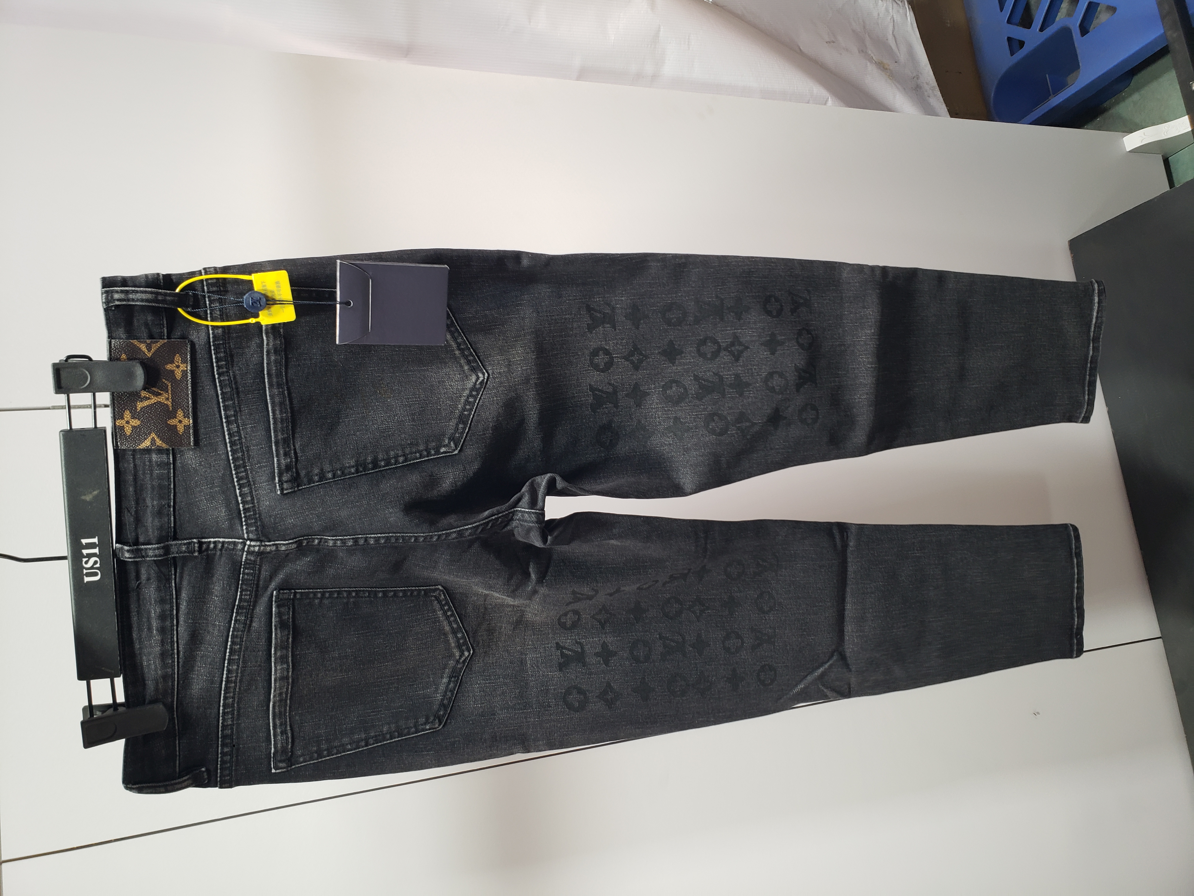 Louis Vuitton washed monogram torn Jeans