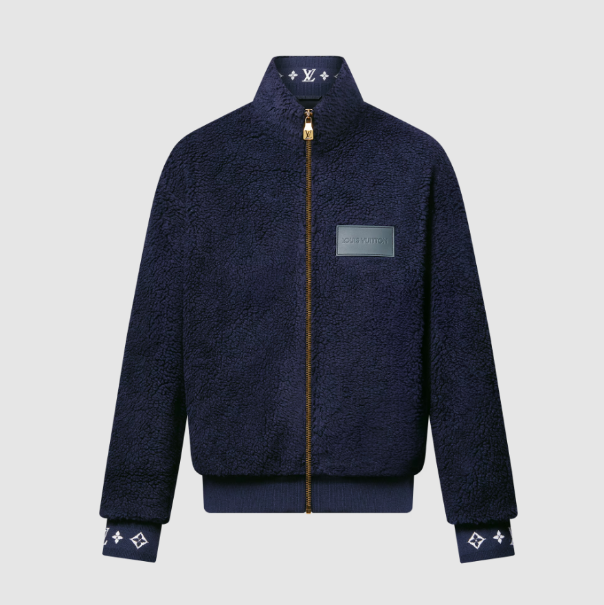 Männer Louis Vuitton Blouson Aus Fleece Mit Patch Aus Leder