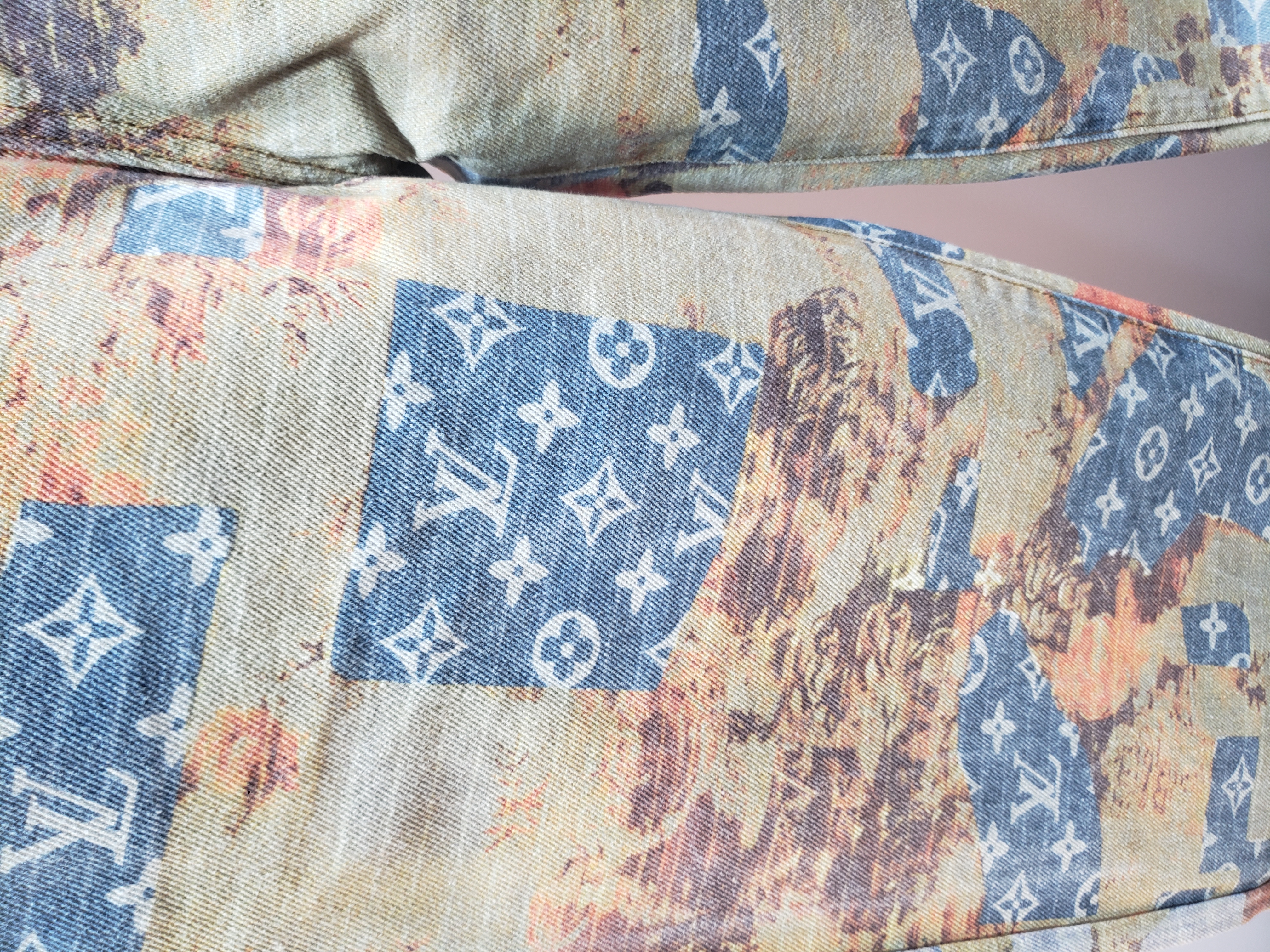 Louis Vuitton retro patchwork rose Jeans