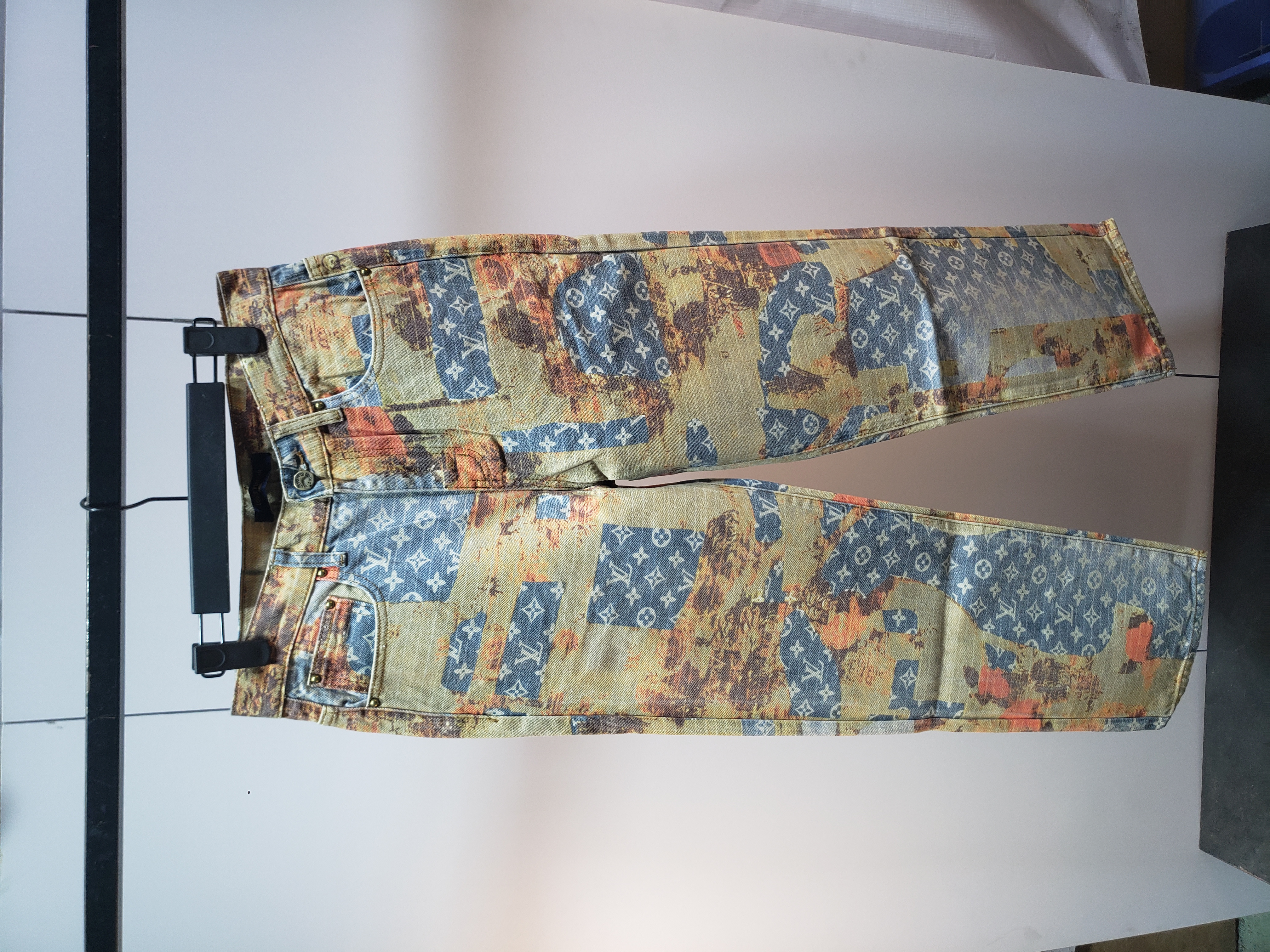 Louis Vuitton retro patchwork rose Jeans