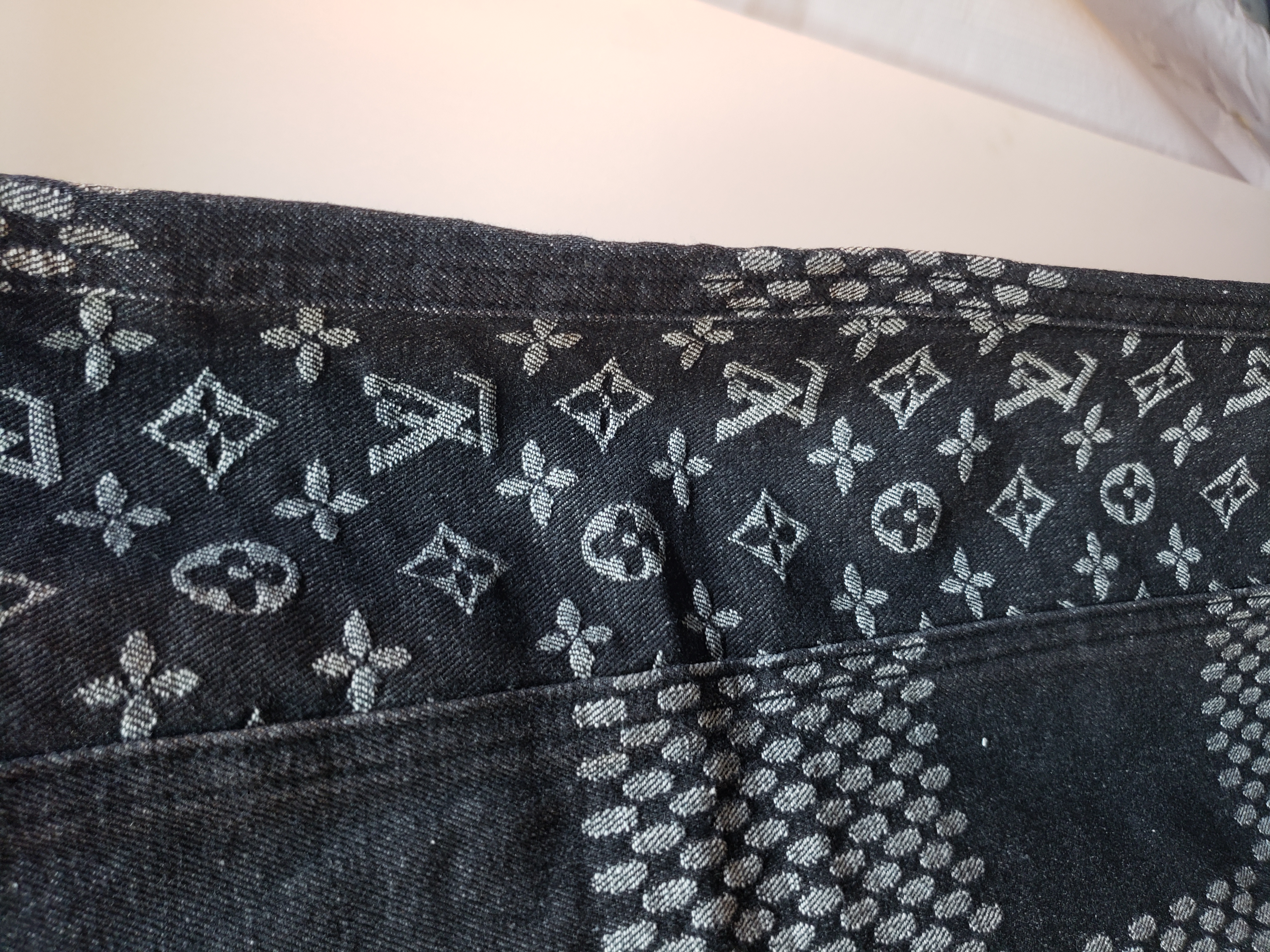 Louis Vuitton NIGOX joint checkerboard full print Jeans 1