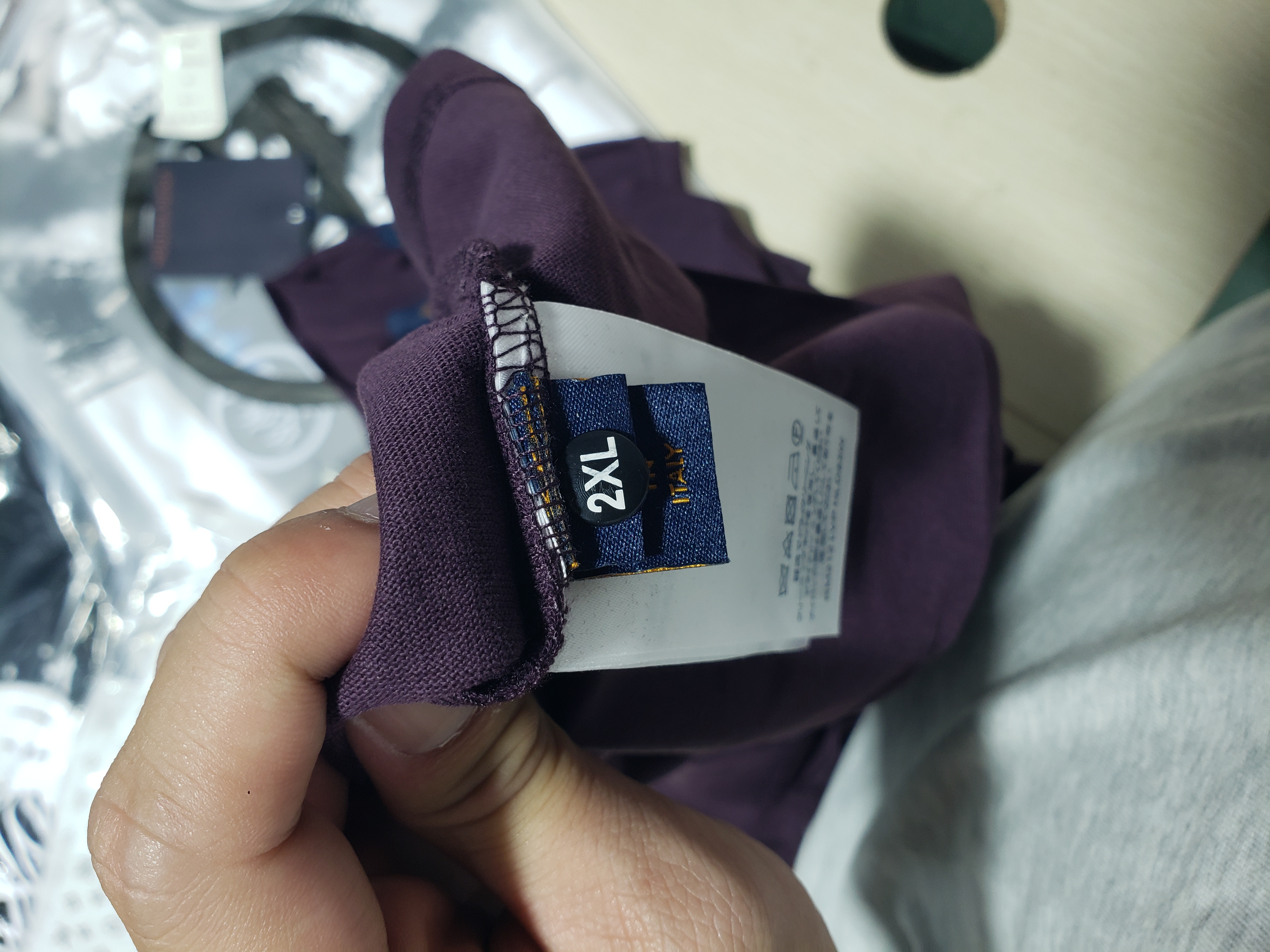 Louis Vuitton steel stamp embossed LOGO T-Shirts purple