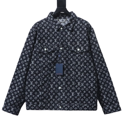 Louis Vuitton All-Over Print Denim Jacket with Mother-of-Pearl Buttons 01