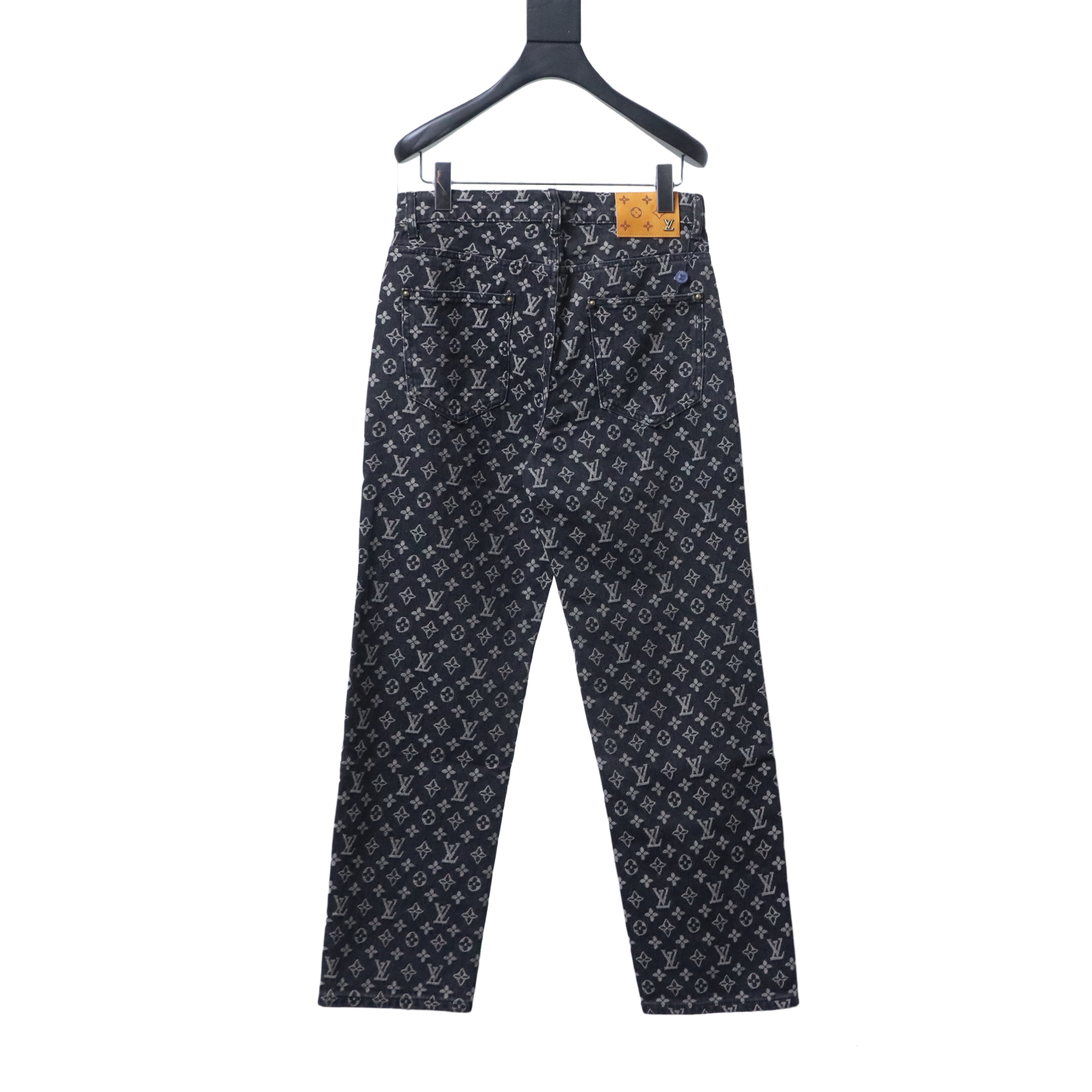 Louis Vuitton All-Over Print Denim Jeans with Mother-of-Pearl Buttons