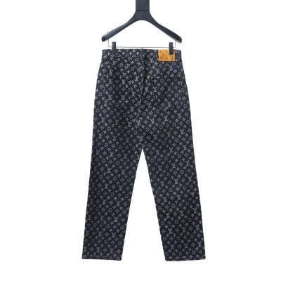 Louis Vuitton All-Over Print Denim Jeans with Mother-of-Pearl Buttons 02